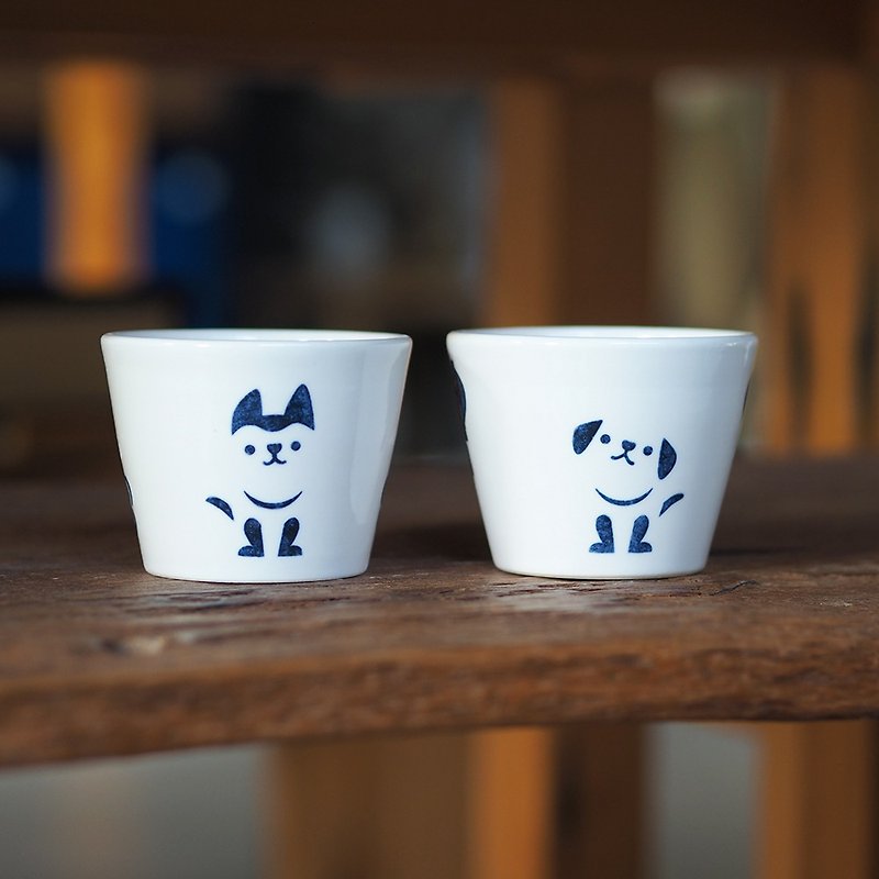 Pig Mouth Cup 240ml [Wangcai Laifu] - Teapots & Teacups - Porcelain White