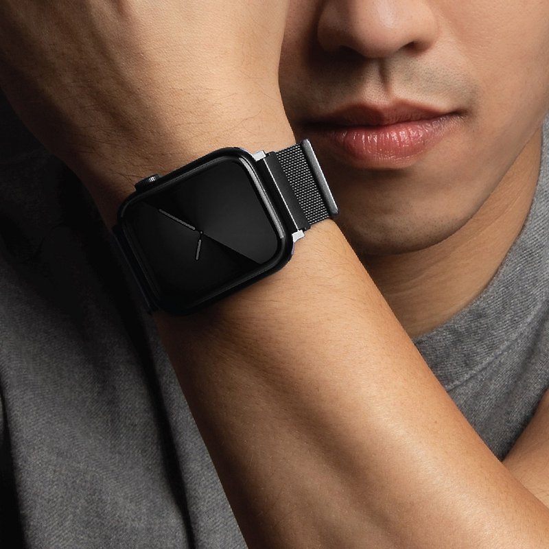 Dante Apple Watch 不鏽鋼米蘭磁扣錶帶-黑