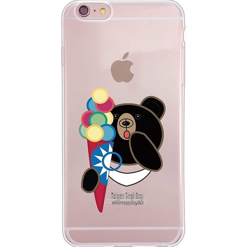 New series [Taiwan black bear cover buds - I love ice cream] - Iraq Dai Xuan-TPU mobile phone protection shell "iPhone / Samsung / HTC / LG / Sony / millet / OPPO", AA0AF137 - Phone Cases - Silicone Black