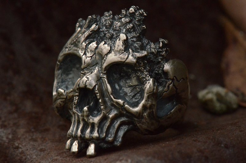 骷髏戒指 I   Skull Ring I - 戒指 - 銀 銀色