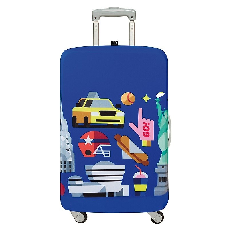 LOQI suitcase jacket / New York LMHEYNY [M size] - กระเป๋าเดินทาง/ผ้าคลุม - พลาสติก สีน้ำเงิน