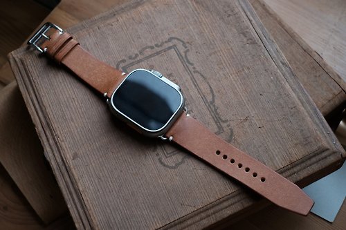 寓吉 Leather Craft 【寓吉】錶帶訂製 義大利植鞣革 橙棕 Apple Watch