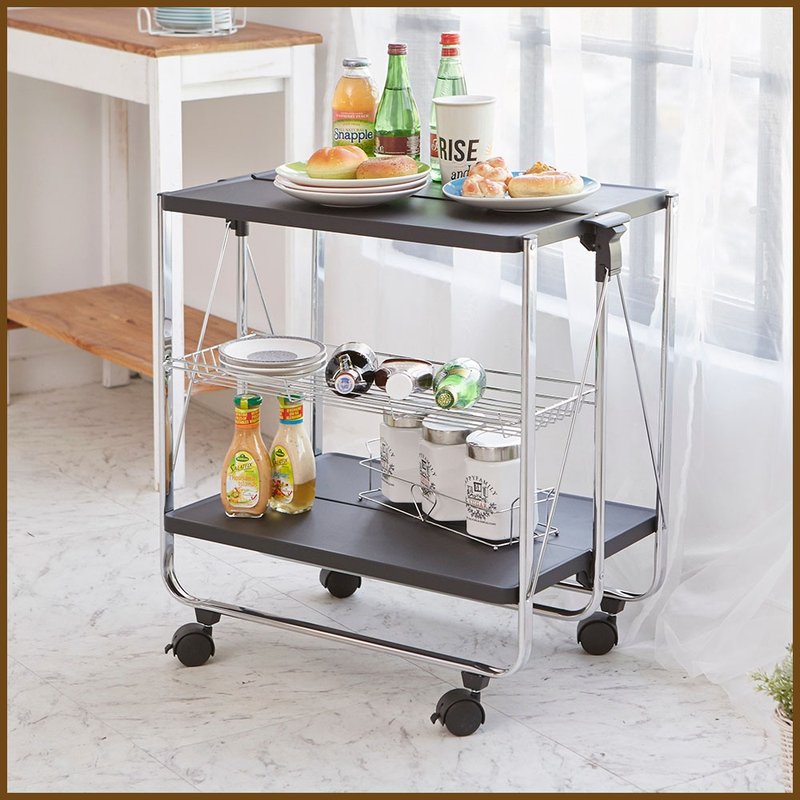 【ikloo】Foldable dining cart/storage cart - Shelves & Baskets - Other Materials 