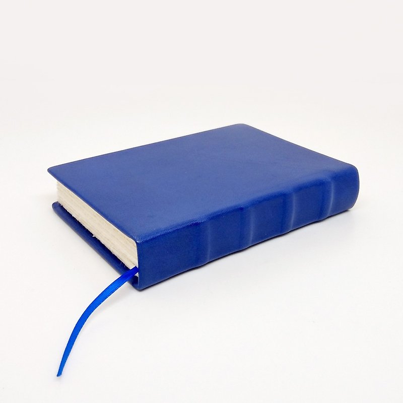 German blue hard leather handmade raw paper notebook | Heinz Pütz - สมุดบันทึก/สมุดปฏิทิน - กระดาษ สีน้ำเงิน
