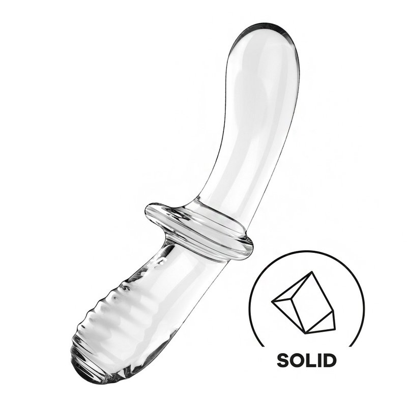 德國 Satisfyer Double Crystal 雙向玻璃按摩棒-晶透 - 情趣用品 - 其他材質 