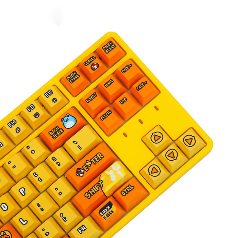 [Free Shipping] B.DUCK Little Yellow Duck Buffy Genuine Joint Mechanical Keyboard Ai Stone FE87 - Computer Accessories - Other Materials Multicolor