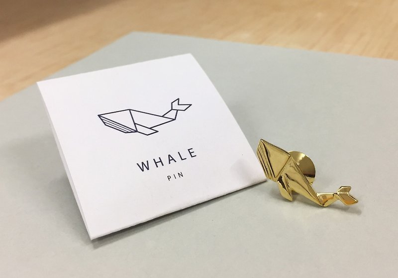 Geometric Pin-Whale - เข็มกลัด/พิน - ทองแดงทองเหลือง 