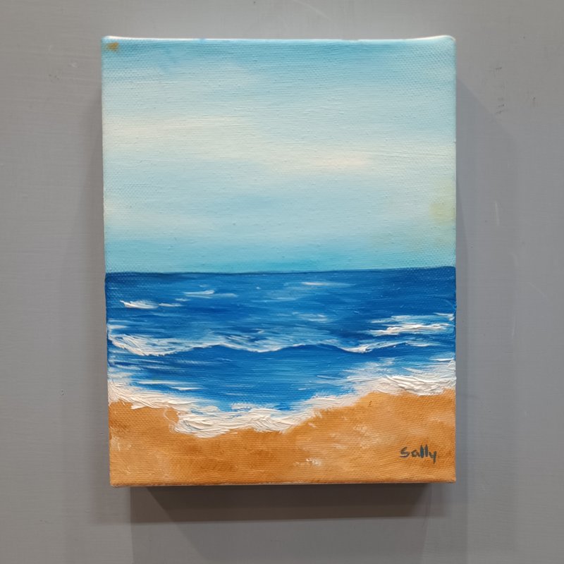 The long sea - Oil painting display items and lesson plan samples. Ocean oil paintings are released in different seasons. - โปสเตอร์ - สี 