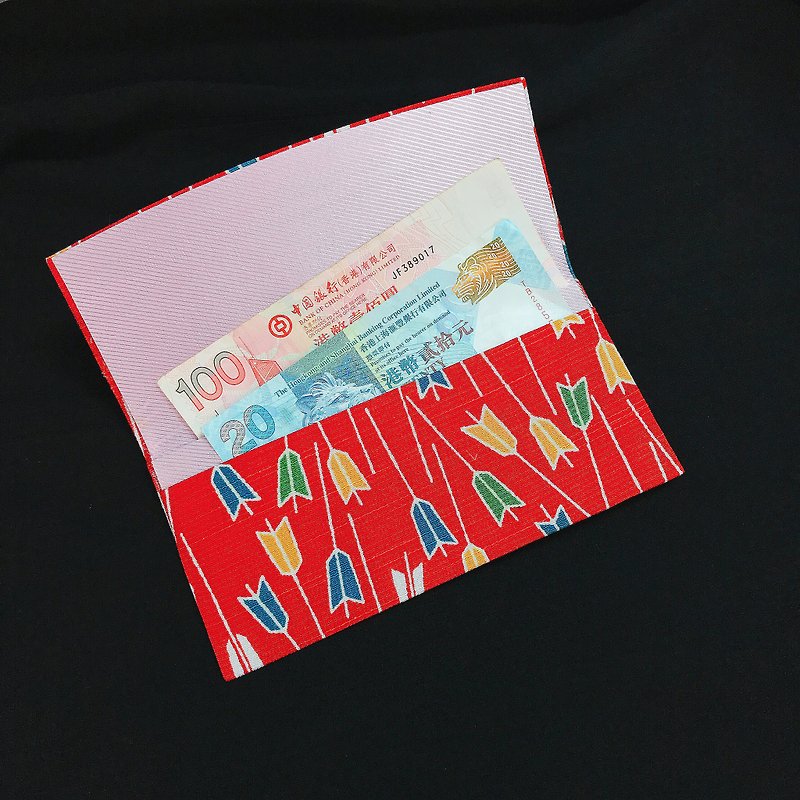 アンティークの小さなオブジェクト/フレンドリーに染められた赤い矢印の財布 - 財布 - その他の素材 レッド