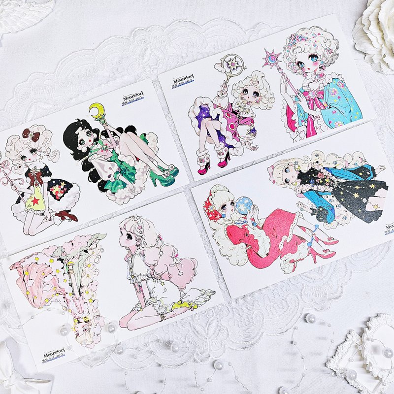 Starlight girl paper sticker - 貼紙 - 紙 