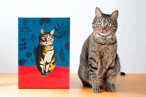 HokkiArt 福氣 客製化寵物畫 | 壓克力 寵物肖像 似顏繪 | 寵物紀念 | 1-2隻/幅