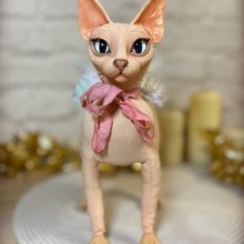 スフィンクス猫の人形、無毛のスフィンクス猫の人形、かわいい子猫の置物 - ショップ Handmade by Barshay 人形・フィギュア -  Pinkoi