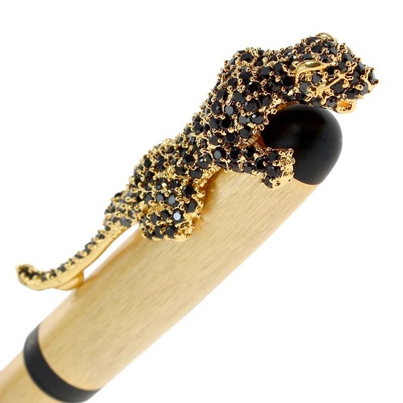 ARTEX Prong-Diamond Leopard (Bursting Explosion) Large Scale Hairy Gold Ballpoint Pen Gift Set - ปากกา - คริสตัล สีทอง
