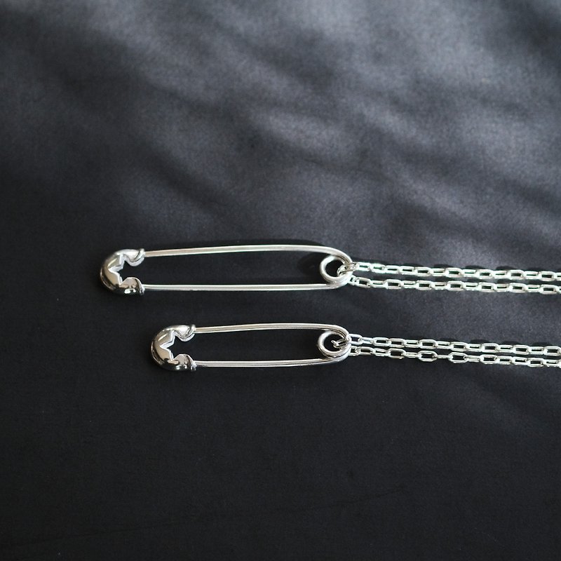 2コset) 安全ピン ペア ネックレス ブローチ シルバー925 - 項鍊 - 其他金屬 銀色