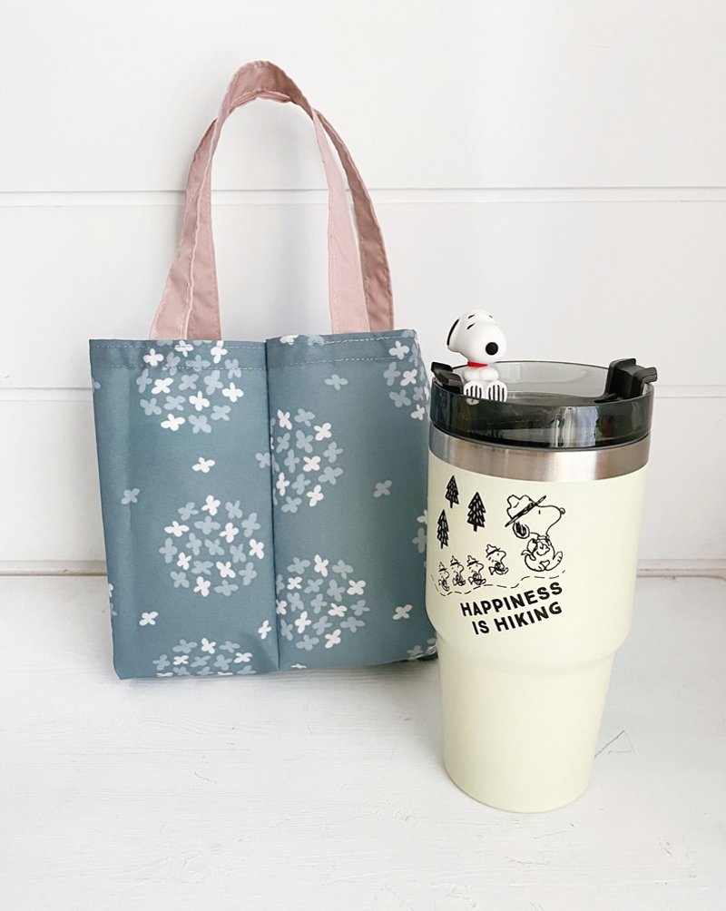 hairmo environmental protection 2way double cup drink bag - hydrangea gray - ถุงใส่กระติกนำ้ - ไนลอน สีเทา