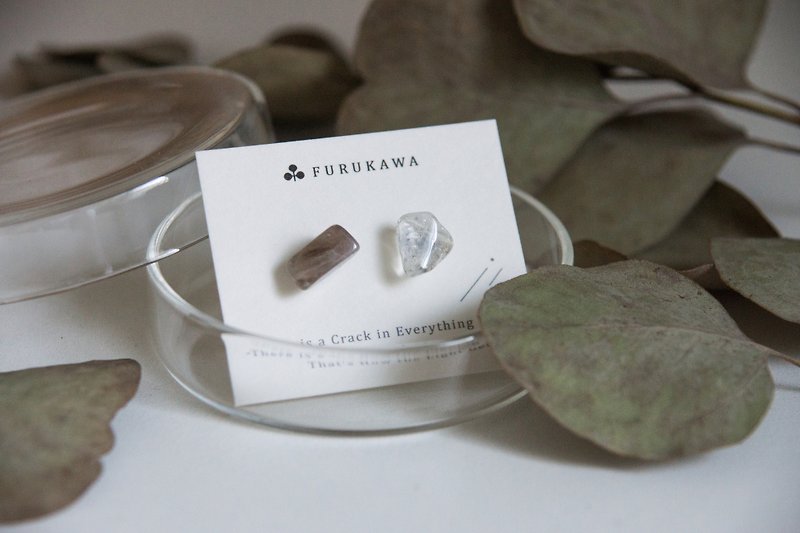 CRACK | Mineral Earrings | EARRINGS - ต่างหู - หยก สีนำ้ตาล