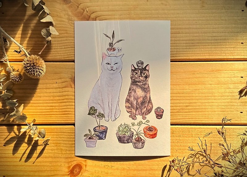 Cat postcard flora - Cards & Postcards - Paper Yellow