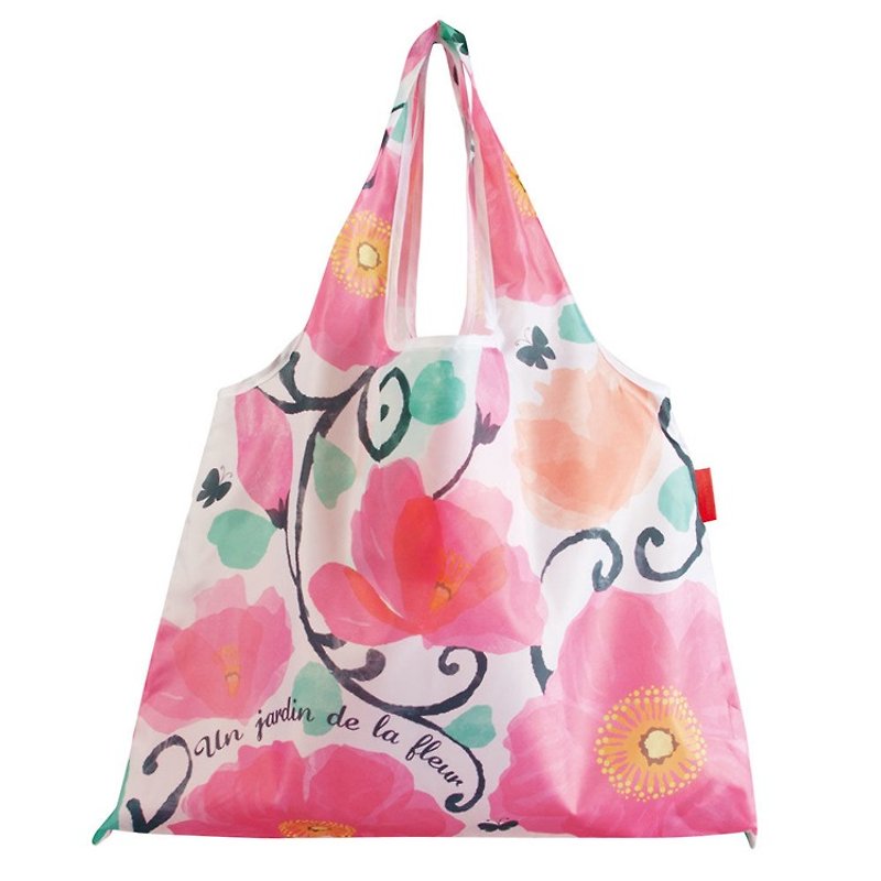 日本 Prairie Dog 設計包/環保袋/購物袋/手提袋 - 牡丹 - 側背包/斜孭袋 - 塑膠 粉紅色