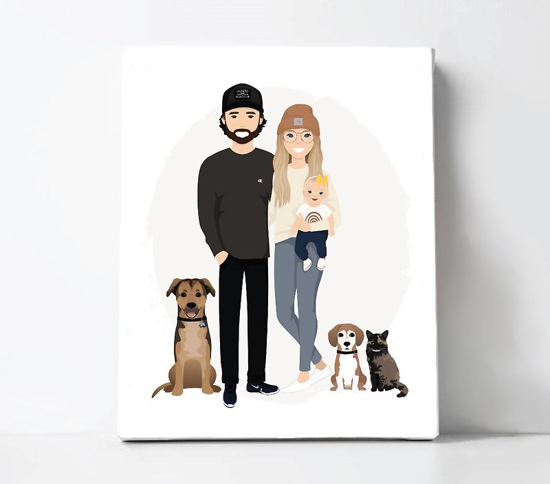 Custom family portrait 1 - Customized Portraits - Other Materials Multicolor