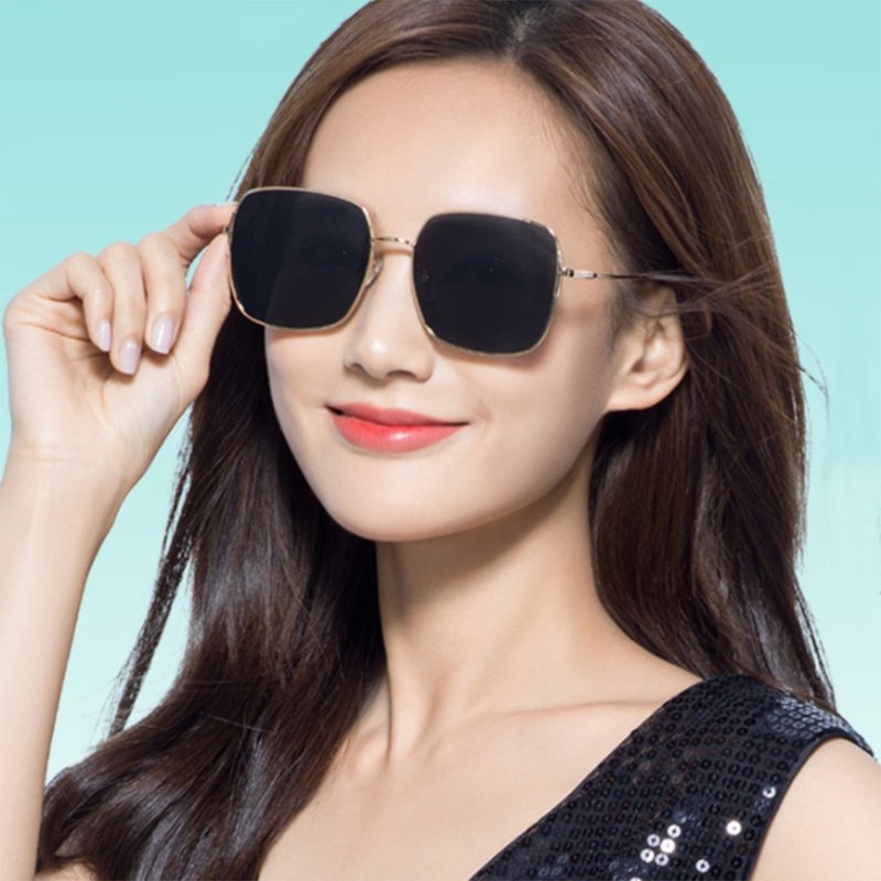 [Free Shipping Special] Li Yitong's same trendy sunglasses with UV protection/Weishang - Glasses & Frames - Other Materials Black