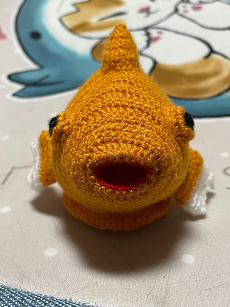 Crochet Sea Creatures Cutiest Balloon Lumpfish Amigurumi (S size) - Knitting, Embroidery, Felted Wool & Sewing - Cotton & Hemp Orange