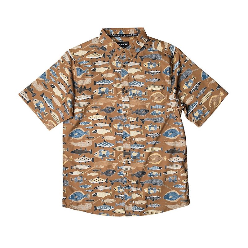 【KAVU】River Wrangler  男款經典休閒襯衫 魚群如雲 #5093 - 男裝 恤衫 - 聚酯纖維 多色