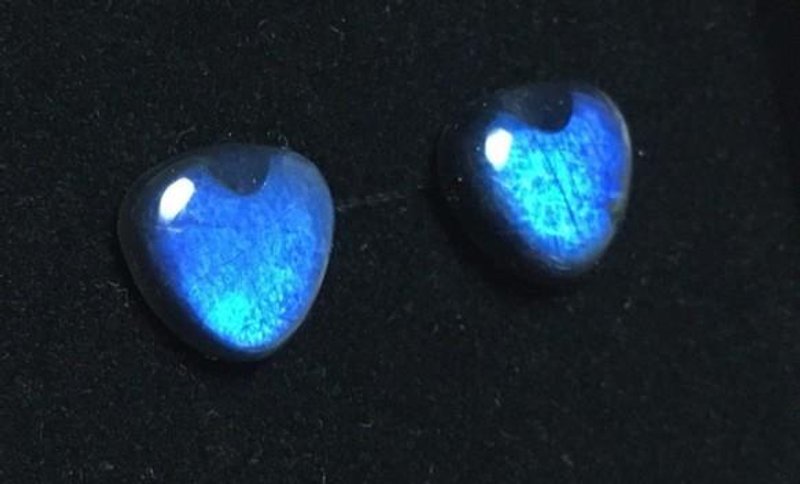 Finland's Jewelry ◆ Spectral Light (Spectolite) ◆ Heart Shape K14GF Earrings - Earrings & Clip-ons - Gemstone 