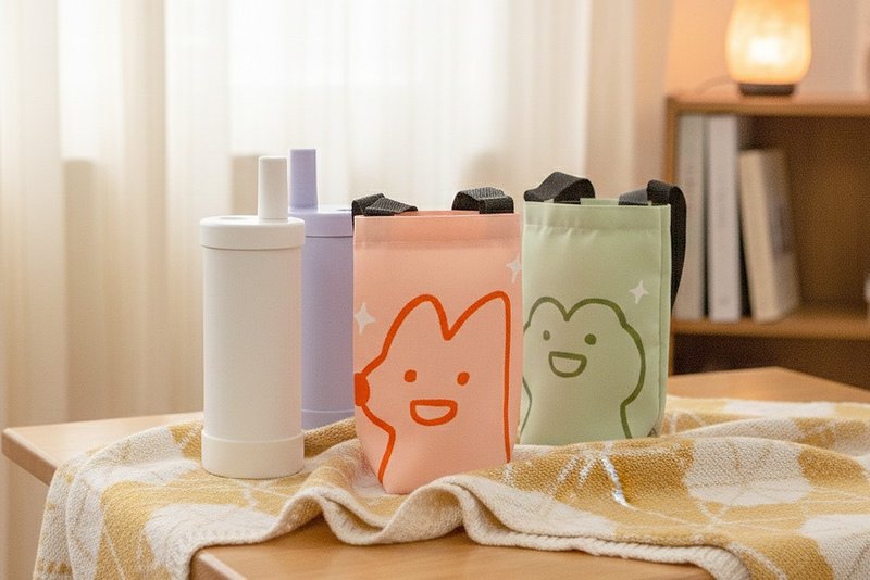 【幸福朵朵 x Quaso Frog】独占ライセンス ドリンクホルダー QuasoとFox Bro クリスマスプレゼント - ドリンク・カップホルダー - 防水素材 多色