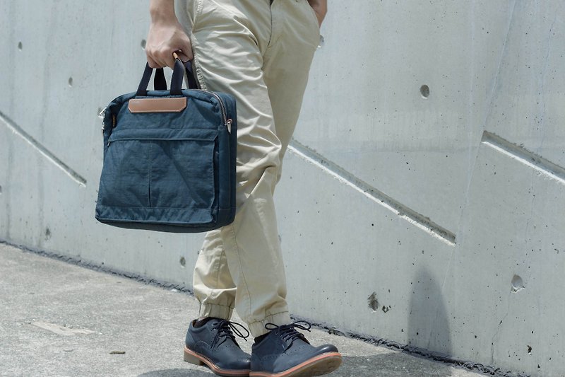 15" 3way Briefcase/hand bag/shoulder bag/cross bag/backpack/laptop(Navy) - กระเป๋าแล็ปท็อป - ไนลอน 