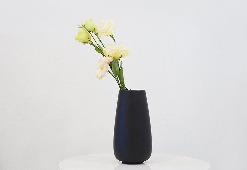 Nordic Matt Vase - Tall Cylinder (Matt Black) - Plants - Porcelain Black