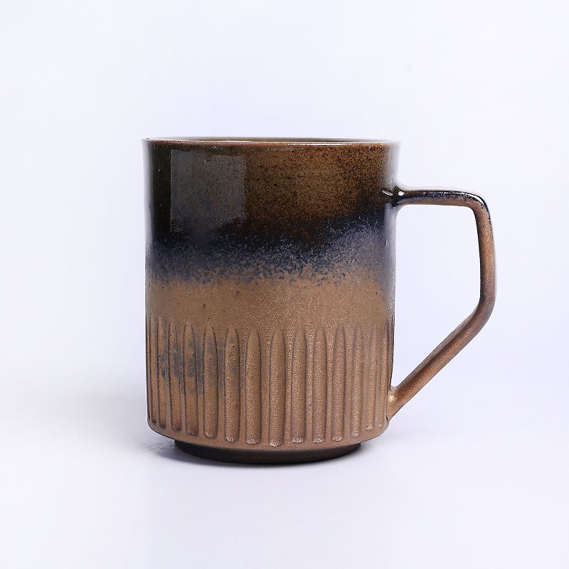 Mingya Kiln l Wood-fired grey-blue bronze engraved mug
