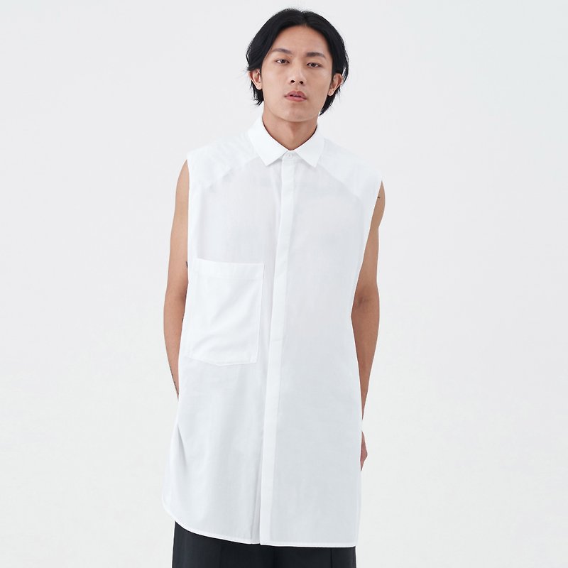 Sleeveless Shirt - Men's Shirts - Cotton & Hemp White