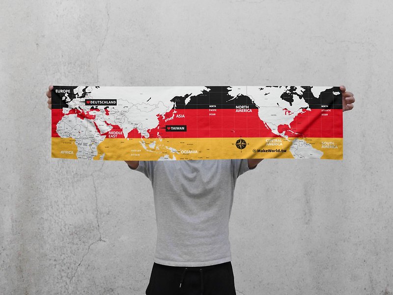 Make World Map Manufacturing Sports Towel (Germany) - Towels - Polyester 