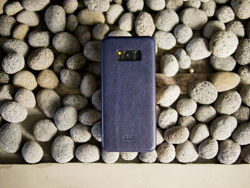 【客製化禮物】皮革手機殼 Galaxy S8 Plus 6.2吋 - 海軍藍 - 手機殼/手機套 - 真皮 藍色