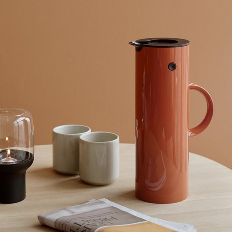 【Stelton】 啄木鳥真空保溫壺1L-磚紅 - 保溫瓶/保溫杯 - 塑膠 
