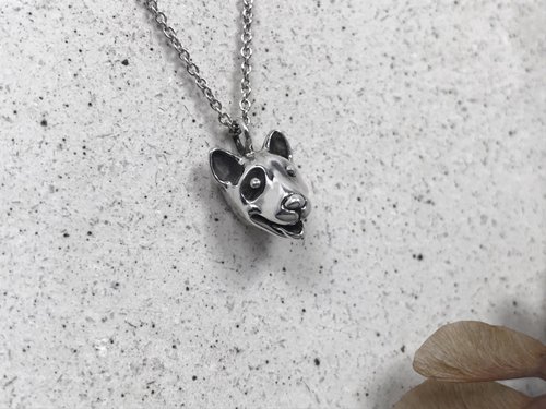 Pochacco classic series-Pachacco dog crystal diamond sterling silver  necklace - Shop STORY ACCESSORY Necklaces - Pinkoi