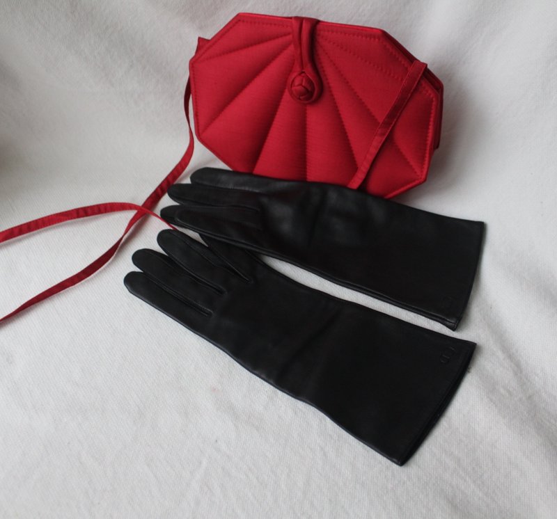 FOAK vintage/new in stock/Christian Dior black sheepskin gloves - Gloves & Mittens - Genuine Leather 