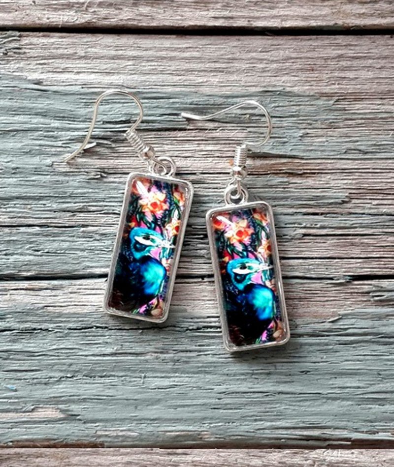 William Morris Peacock earrings - Earrings & Clip-ons - Stainless Steel 