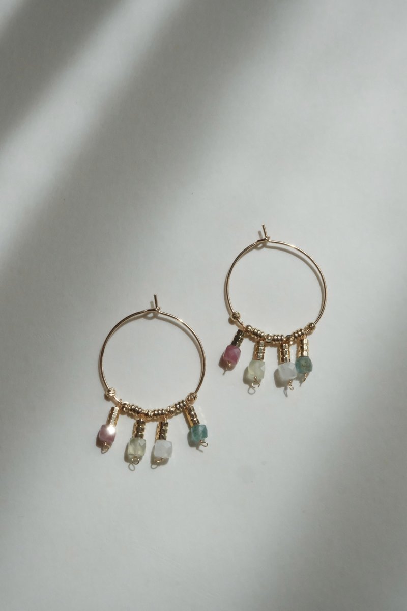 Nectar 空中花園 天然石 耳環 - 耳環/耳夾/耳骨夾 - 半寶石 