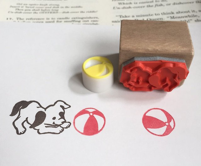 犬のスタンプとボールの消しゴムはんこ 設計館 Ako Japan Gallery 印章 印台 Pinkoi