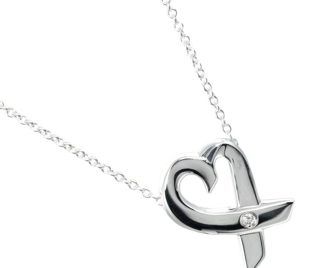 美品☆ティファニーラビングハート1Pダイヤネックレス　シルバー925 日本直送】ティファニー TIFFANY&Co. ラビングハート ネックレス