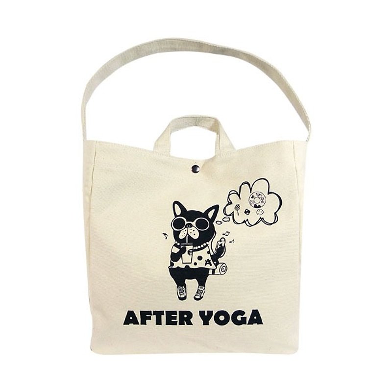 AKUMA YOGA- happy after yoga play bag - Messenger Bags & Sling Bags - Other Materials White