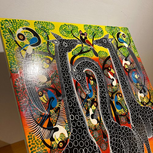 T965 Giraffe and Guinea Fowl/African TingaTinga original