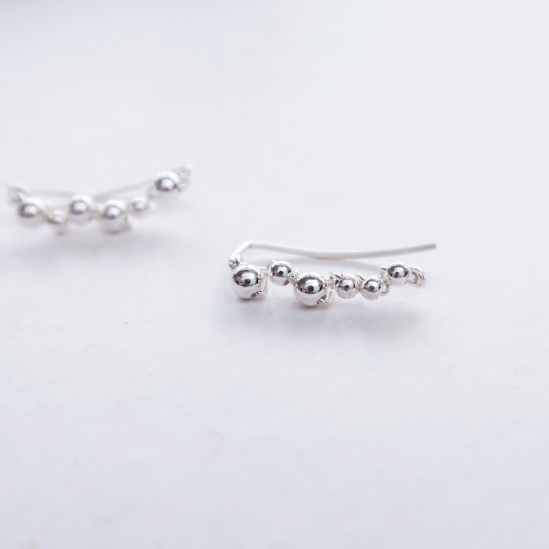 A pair of 925 sterling silver dot smile earrings or Clip-On