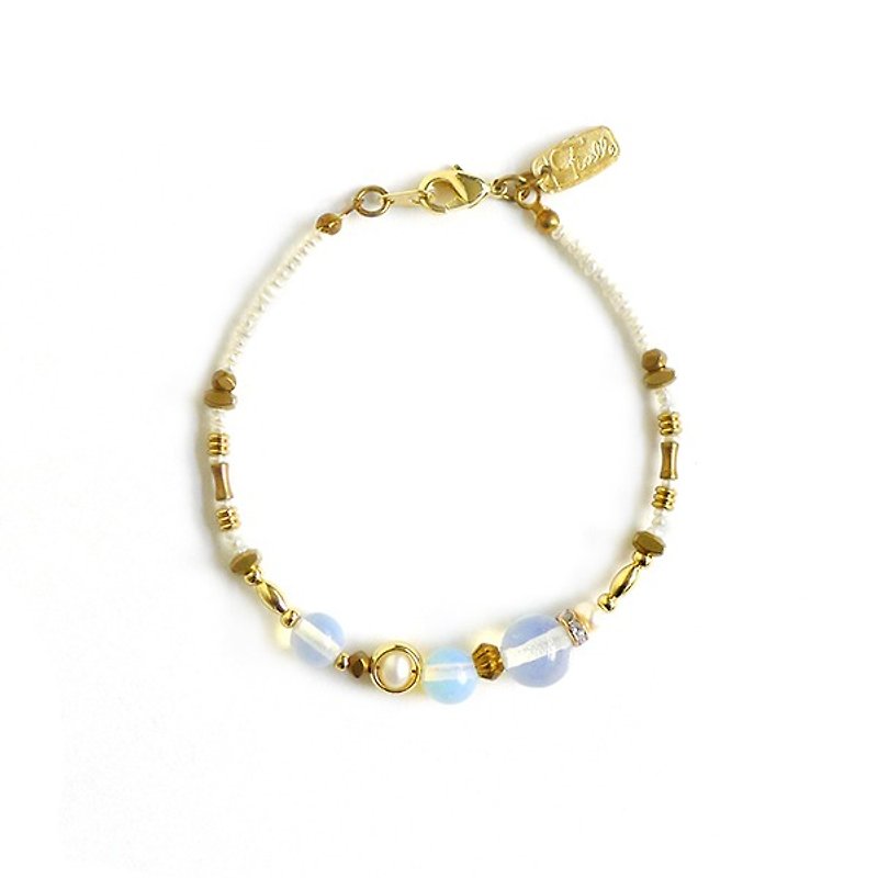 [Ficelle Fei Yarn Light Jewelry] Imitated Silhouette-Opal - สร้อยข้อมือ - เครื่องเพชรพลอย 
