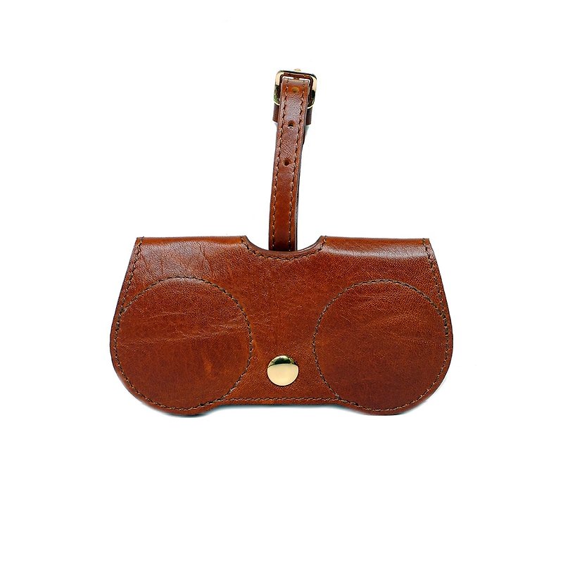 Chestnut B.Cover Hanging Out leather Pouch Cases Sunglasses  - Glasses & Frames - Genuine Leather 