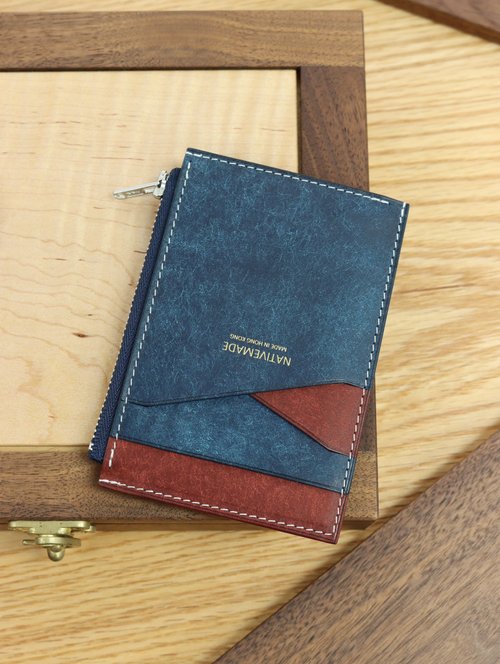 最高の品質 Italian leather card set loose Silver Zip Wallet Pueblo 小物