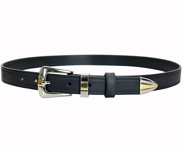 Pieces Belt With Gold Chain Detail in Black