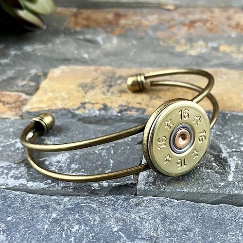 紳士洋行 The Gentry & Co. Bullet - 16口徑散彈槍子彈 可調式黃銅手環 / 男生個性C型手環