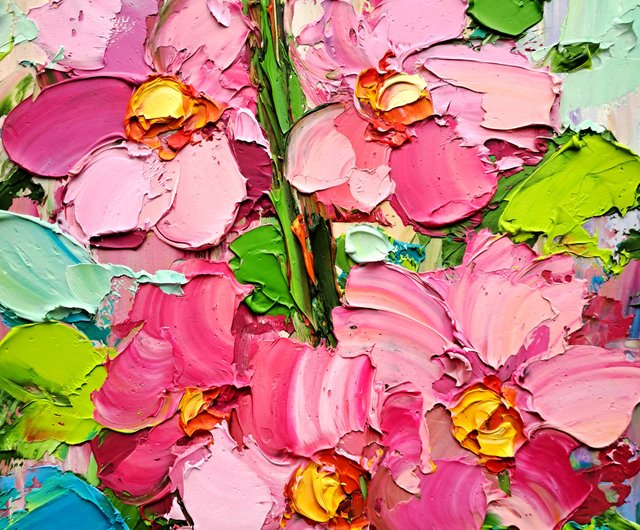 油絵 絵画 【夏のタチアオイ】 絵画 HR 通販 16369970｜Creema